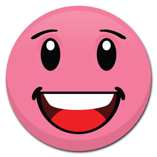 Signmission Emoji Pink Smiling Circle Corrugated Plastic Sign C-12-CIR-Emoji Pink Smiling